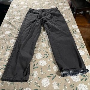 Adventuridge Pants men's 36x32 Black flannel lined winter Outdoor Hiking Work